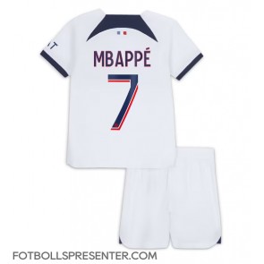 Paris Saint-Germain Kylian Mbappe #7 Bortatröja Barn 2023-24 Kortärmad (+ korta byxor)